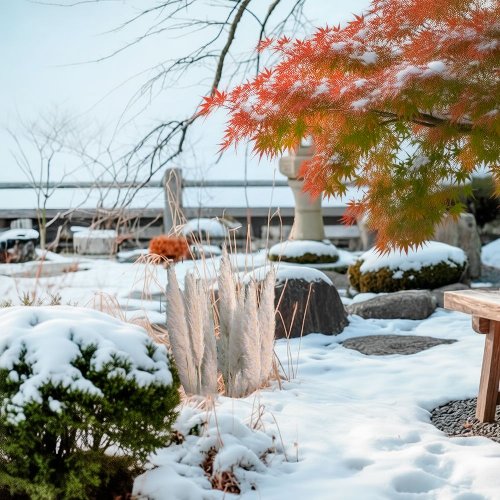 Растения в саду в японском стиле